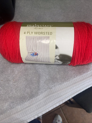 Mainstays Home | 100% Acrylic Yarn | 8oz 4-Ply True Red Color 91302-image