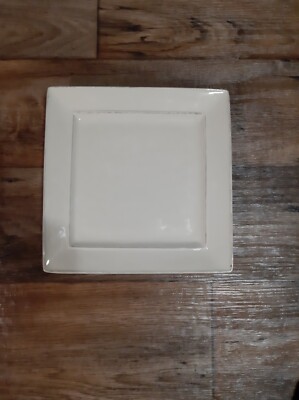 NWOT Pier 1 Imports Martillo Creme Brulee Ivory Square Dinner Plate-image