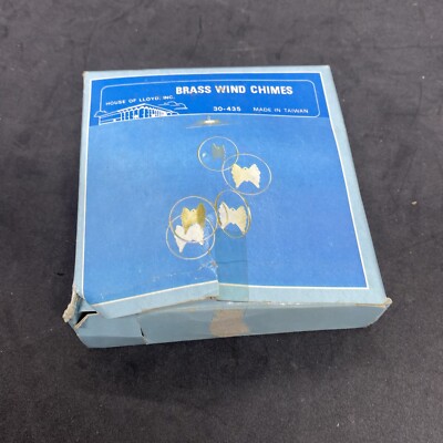 Vintage House of Lloyd Brass Butterfly Rings Ornament Windchime Wind Chime-image