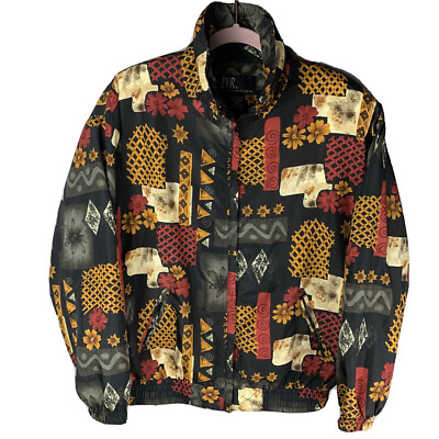 EVR Vintage Art To Wear Womens Wind Breaker Bomber Jacket - Size S Fits a Large-image