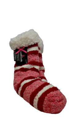 Cuddl Duds Striped Sherpa Knit Slipper Lounge Socks New! NWT-image