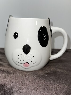Dog Mug Puppy Tongue White Black Eye 12 Oz Coffee Plant Ceramic Design Imports-image