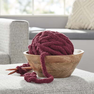 Mainstays Chunky Chenille Yarn, 31.7 yd, Burgundy, 100% Polyester-image