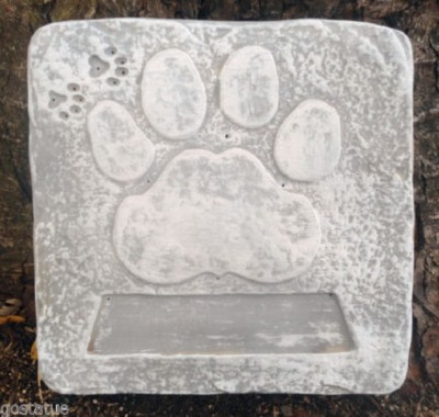 Dog paw concrete mold Memorial animal stepping stone mould 10