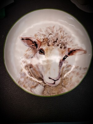  PIER 1 IMPORTS FARM ANIMALS SHEEP SALAD PLATE-image