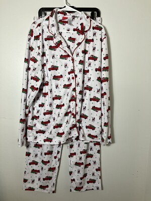 Disneys Mickey Mouse Christmas PJS Sz L Cozy Comfort Holiday -image