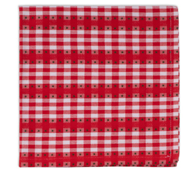 Brand new 100% cotton red holly jolly plaid napkin 20