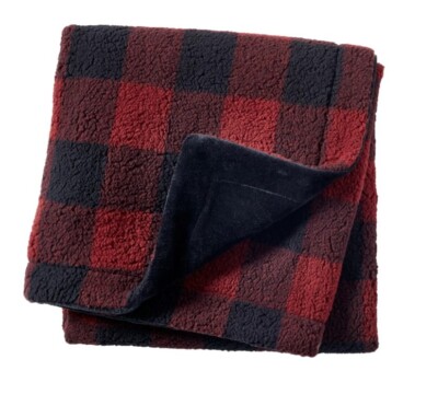 Northeast Outfitters Cozy Cabin Buffalo Check Sherpa Blanket 50” x 60”-image