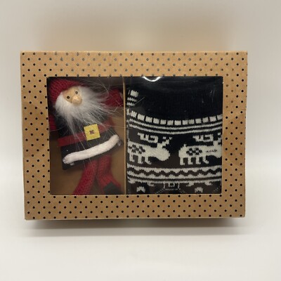 Women's Size 6-10.5 Thermal Insulated Sock & Santa Ornament Cozy Fluffy GAA HUU-image