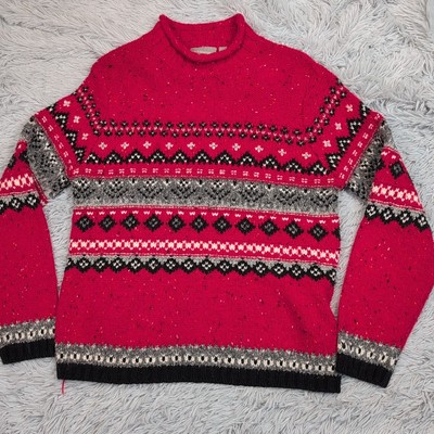 Vintage Croft & Barrow Sweater Womens Red M Wool Blend Cozy Comfort Casual-image
