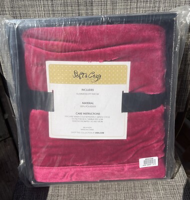 Soft & Cozy Glimmersoft Throw with Mink Binding, Fuchsia-image