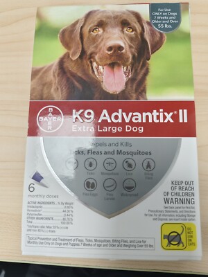 K9 Advantix II for Over 55 lbs Extra-Large Dogs,6-Pack,Flea and Tick Prevention-image