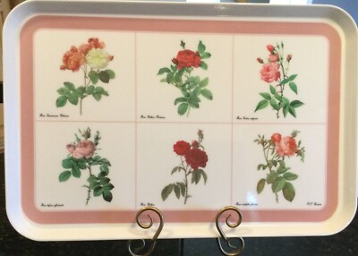 Design Imports LTD, Italy: ROSES, ROSA BOTANICAL Melamine Plastic Serving Tray-image