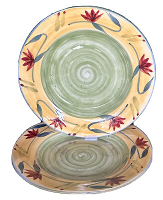 Pier 1 Imports Elizabeth 8” Salad Plates Stoneware Set Of 2-image