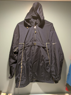 Vintage Nike Windbreaker Jacket Mens L Vented Pullover Grey Tag Logo Cd Pocket-image