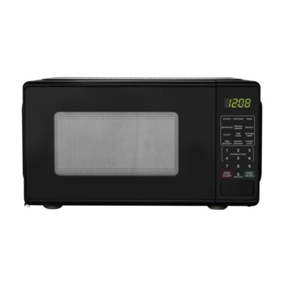 Mainstays 0.7 Cu ft Countertop Microwave Oven, 700 Watts, Black-image
