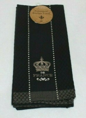 NEW Embroidered Kitchen Towel Crown DE FRANCE 18