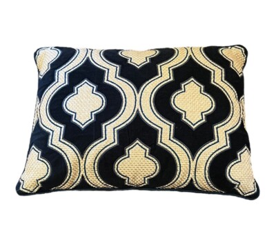 Pier 1 Imports Accent Throw Pillow Blue Off White Textured Geometric Design 14”-image