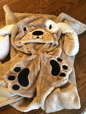 Doggie Wrap Around Hoodie Soft Cozy Blanket* 1 Spot On Back Every Kid Would Love-image