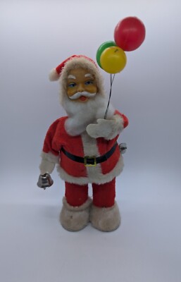 Vintage Alps Santa Claus Wind Up Ringing Bell Balloons Christmas Japan  - WORKS-image