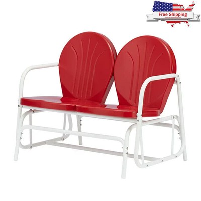 2-person Steel Glider Outdoor 600 lbs Capacity Patio Yards UV Resistance Durable-image