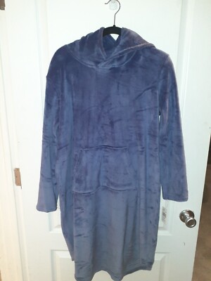 32 Degrees Heat Hooded Robe Women's Sz-S/M Purple Pull Over Plush Loungewear-image