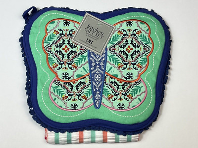 Design Imports Butterfly Shaped Potholder Dishtowel Gift Set New-image