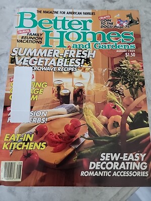 Vintage Better Homes & Gardens Magazine August 1989-image