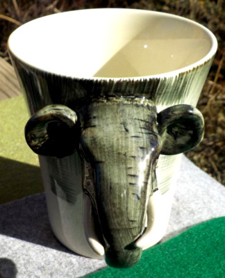 Pier 1 Imports Ceramic Mug w/ Elephant's Head Handle 5