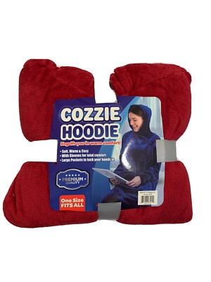 COZZIE Comfort Wrap Super Soft Fleece Wearable Blanket. New, Vintage, Red-image