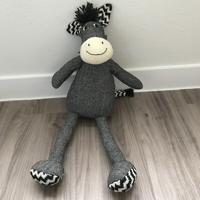 Pier 1 One Imports Tilly Black White Chevron Zebra Plush 20