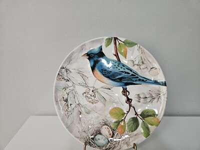 Pier 1 Imports Ironstone Bird Dinner Plate 8.75 Inches-image