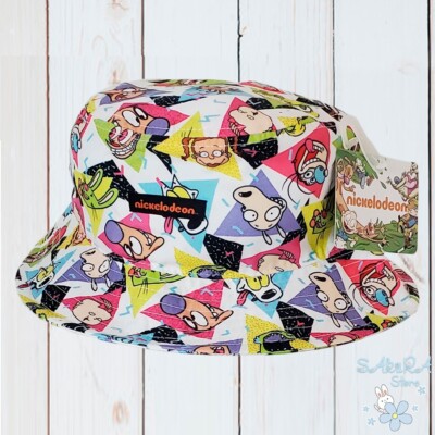 NWT NICKELODEON 90'S ALL OVER PRINT CARTOONS AUTHENTIC RETRO SUMMER BUCKET HAT-image