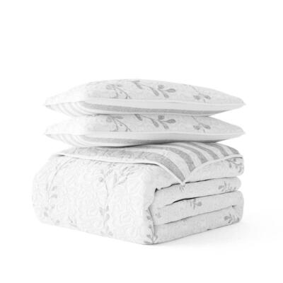 Becky Cameron Bedding Sets Soft Touch 3-Piece Set Superior Weave Light Gray-image