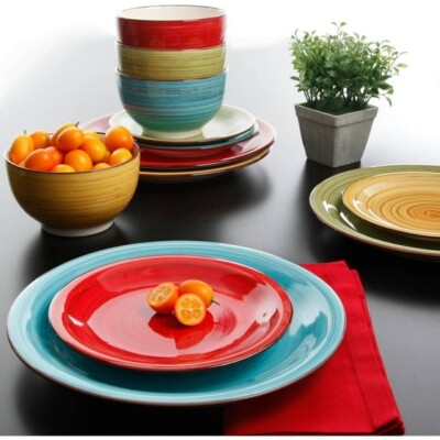 Better Homes & Gardens Festival Dinnerware, Assorted Colors, Set of 12-image