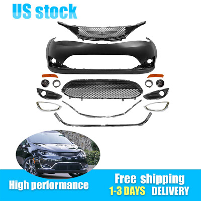 Fits 2017-2020 Chrysler Pacifica Complete Front Bumper Cover with Fog Lamp-image