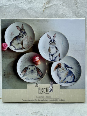 Pier 1 Imports 4 Easter Elegant Gray/Brown Bunny Rabbit 8