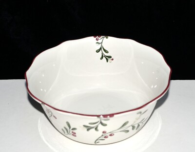 Better Homes Gardens * LARGE SERVING BOWL * Mistletoe, 9 1/2