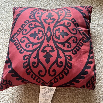 Mainstays Red and Black Damask 10 Pillow Decorative Paisley-image