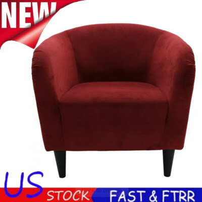 Modern Microfiber Tub Accent Chair Round Bucket Chair Accent Chair Livingroom US-image