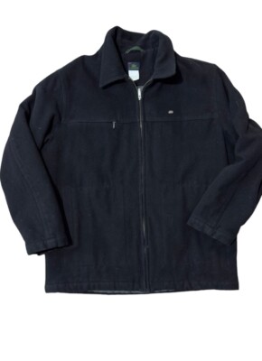 Vintage Lacoste Wool Jacket Lined Black Mens XL Size 58/7 Full Zip-image