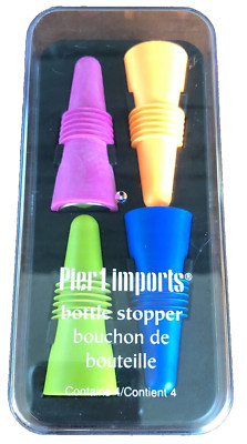 Pier 1 Imports Bottle Stoppers x4 Neon Mod Triangle Design-image