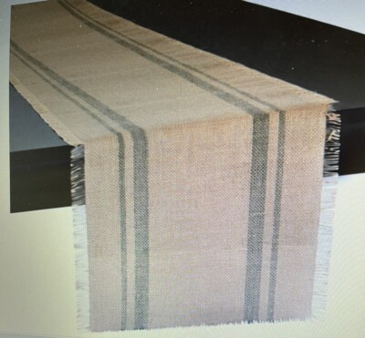 Design Imports DII Artichoke Double Border Burlap Table Runner 14 x 72-image