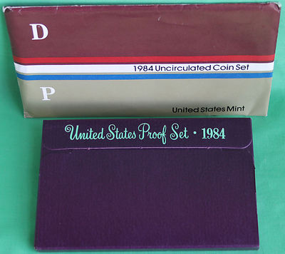 1984 Proof and Uncirculated Annual US Mint Coin Sets PDS 15 Coins Complete Sets-image