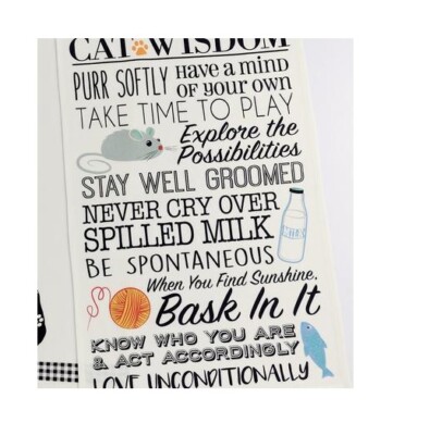 Design Imports Cats Dishtowel, Cat's Wisdom (90201)-image