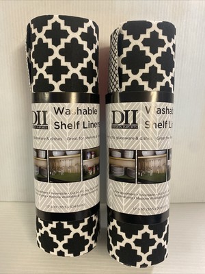Design Imports DII  Black Lattice Shelf Liner (Set of 2)-image