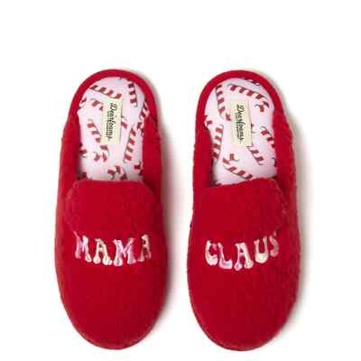 Dearfoams Cozy Comfort Women's Mama Claus Scuff Slippers(5-6)-image
