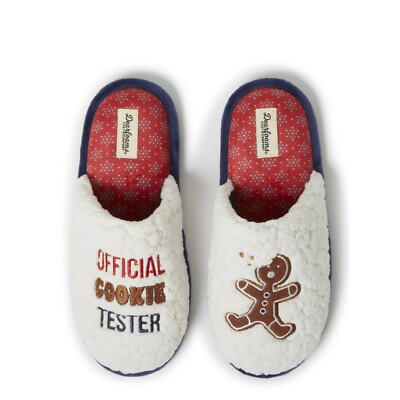 Dearfoams Cozy Comfort Official Cookie Tester Slippers Indoor/Outdoor Soles  5/6-image