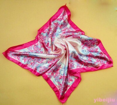 Square Head / Neck Scarf Vintage Elegant Faux Silk Satin Feel Ladies Small 2024-image