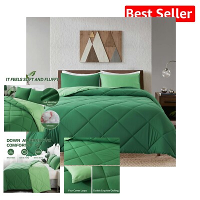 Cozy All-Season King Comforter Set with 2 Shams - Easy Care for Stylish Bedrooms-image